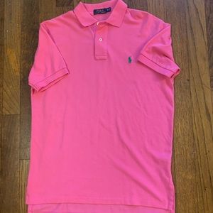 Polo Ralph Lauren Men’s Pink Polo Short Sleeve Shirt Green Piny
